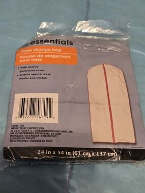 Garment Bag Essentials Dress Storage 24" in x 54” in Gray Z-145D High Quality